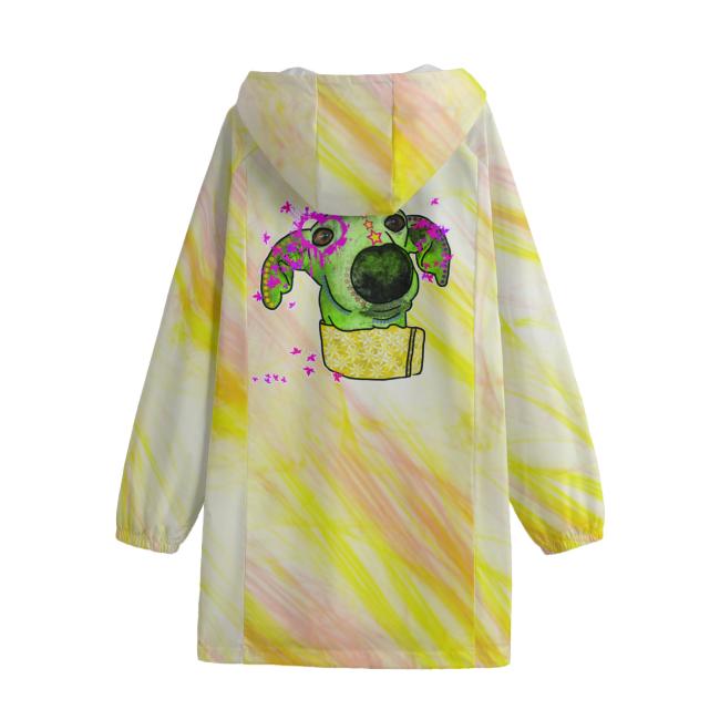 Preview: Leichte Regenjacke Sienna - Popart Hundemotiv, 100 % Polyester, Unisex, Mischling, Mix, Windhund, Podenco,